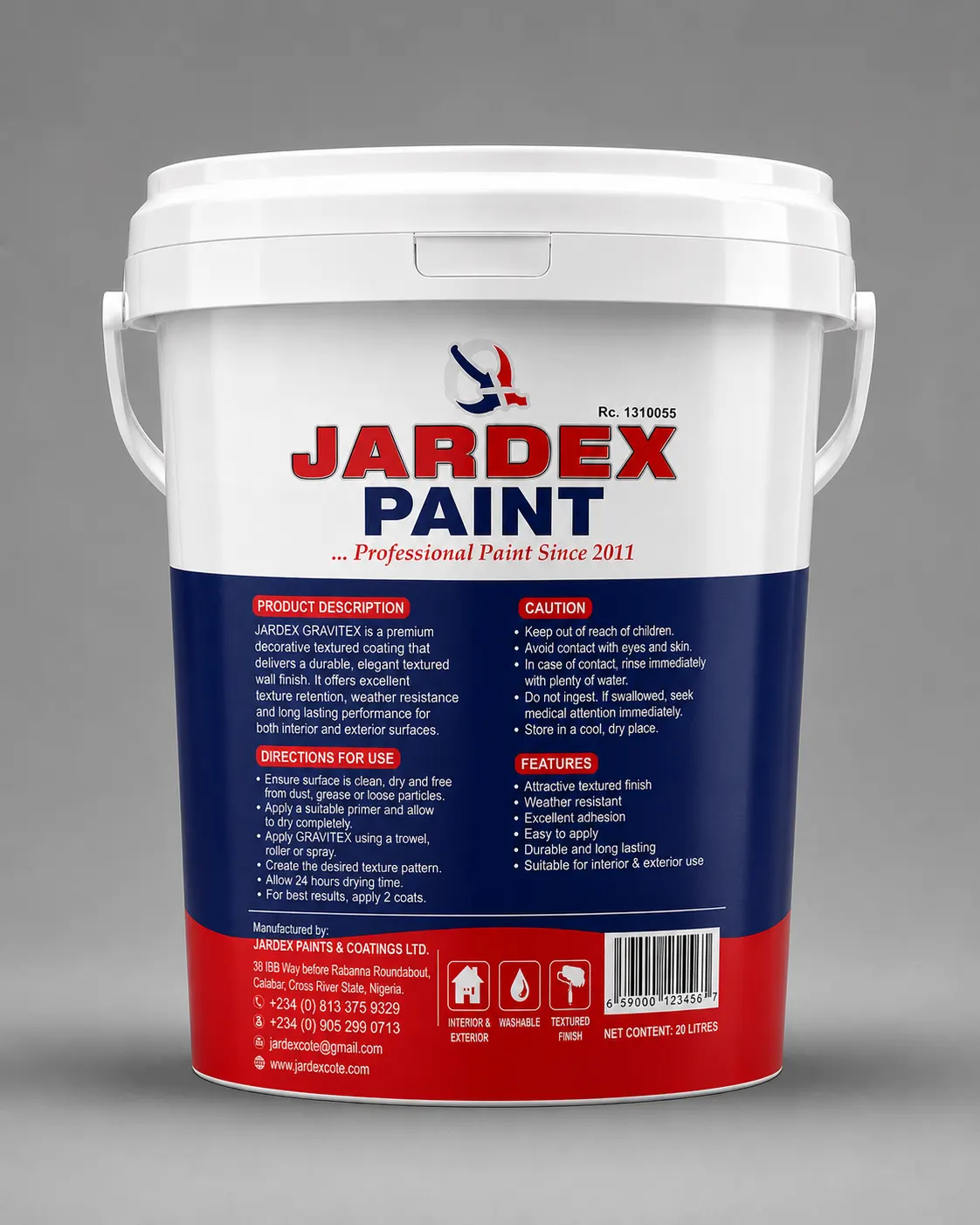 Gravitex back label