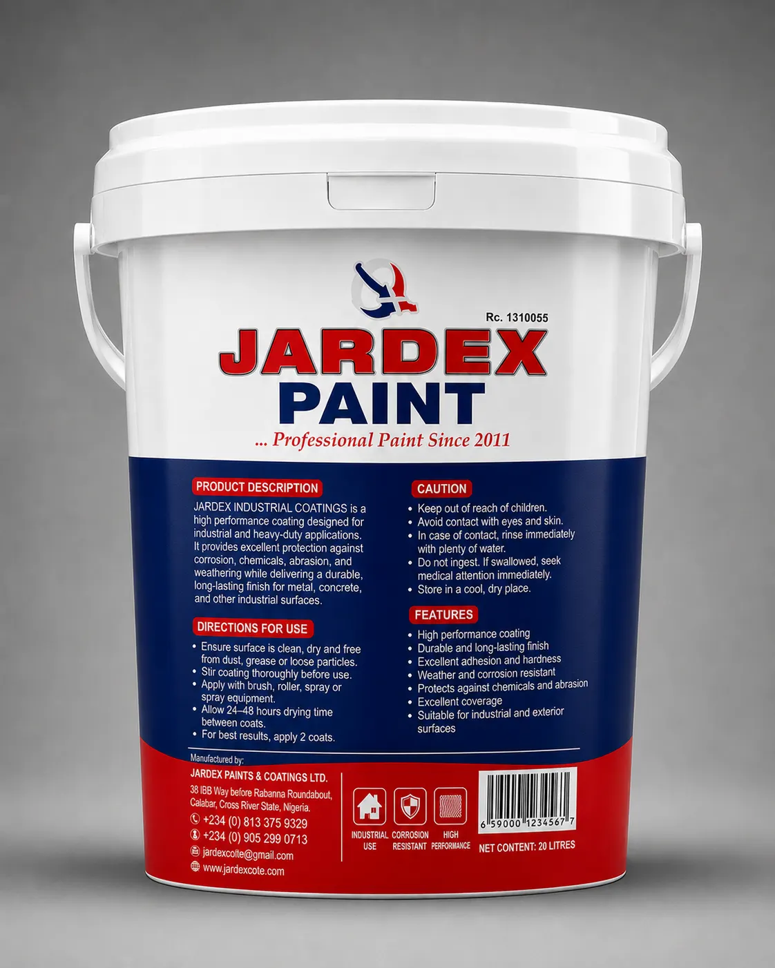 Industrial Coatings back label