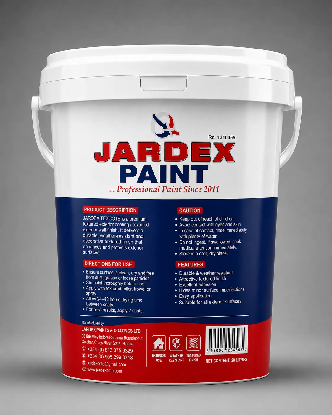Texcote back label